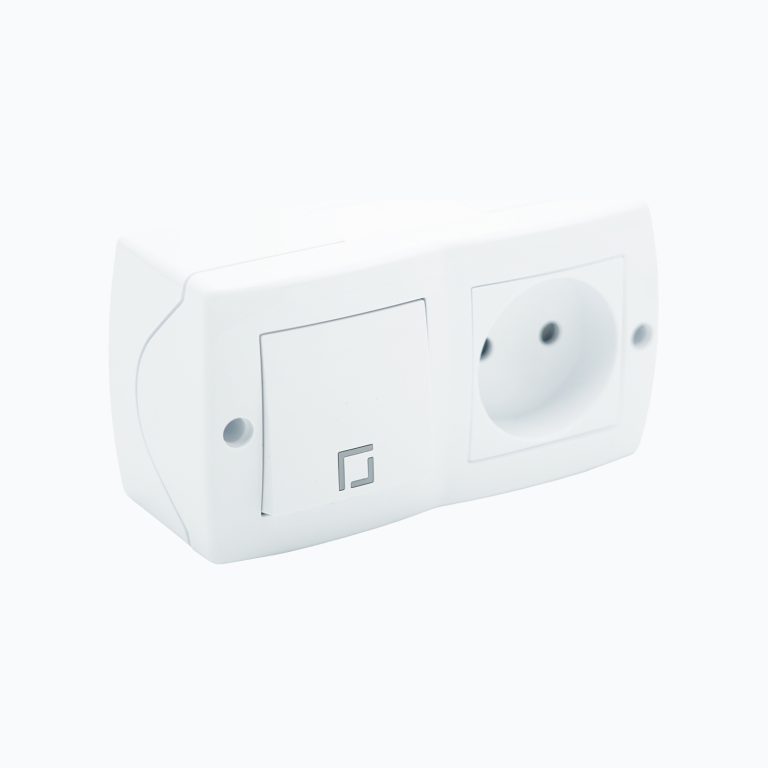 1-gang switch + socket without grounding