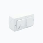 2-gang switch + socket with cover and earth contact