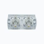 Child-protected combination unit: 2 socket outlets without earth contact