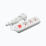 3 гнезда удлинитель с выключателем, с /з 2M кабель (3x1mm)